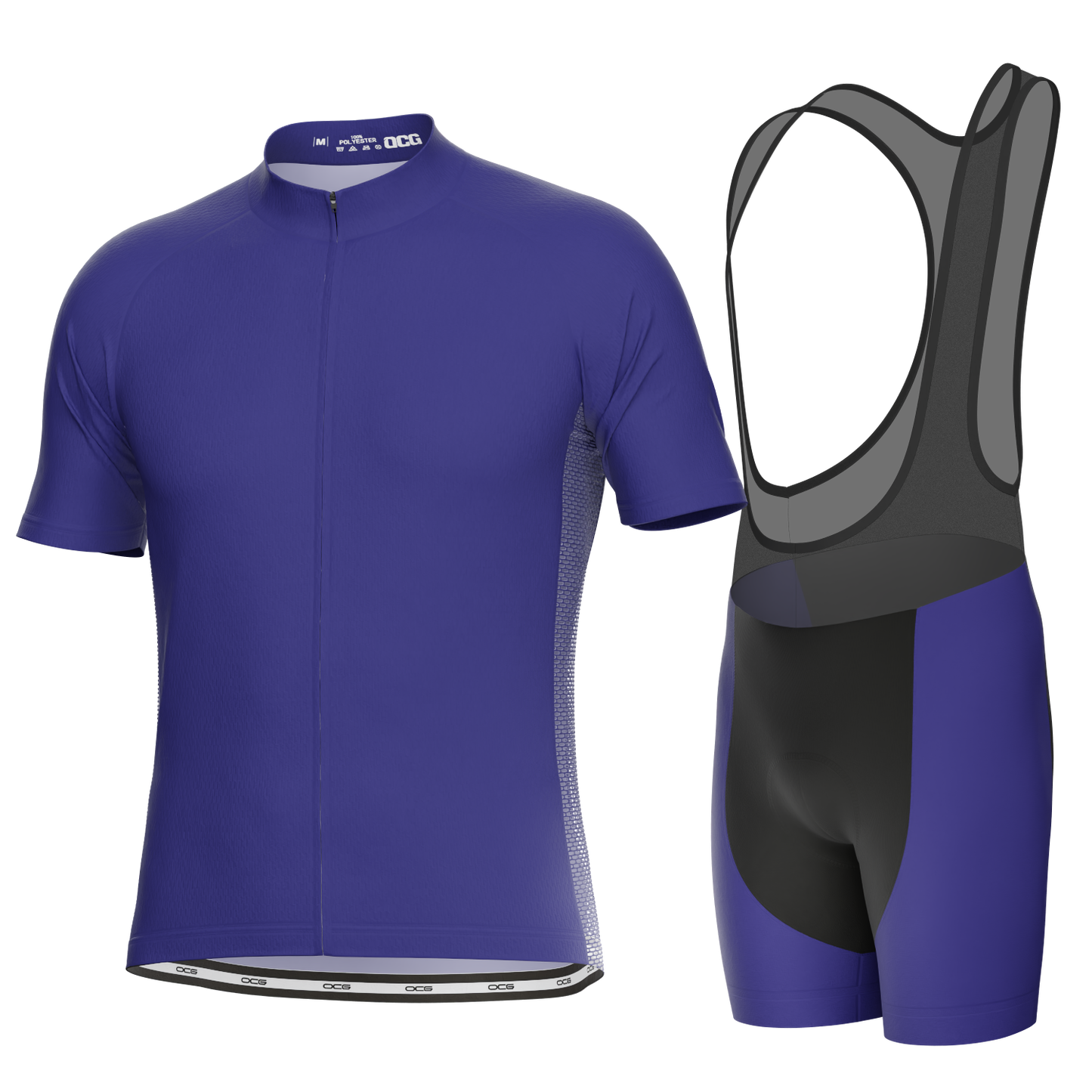 Men's OCG Plain Color Block Short Sleeve 2 Piece Cycling Kit