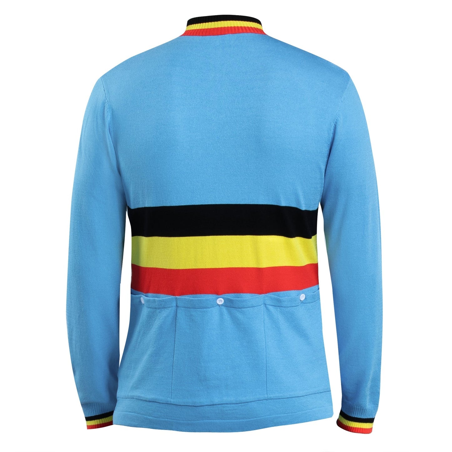 Belgium Team Merino Wool Blend - Long Sleeve Retro Cycling Jersey
