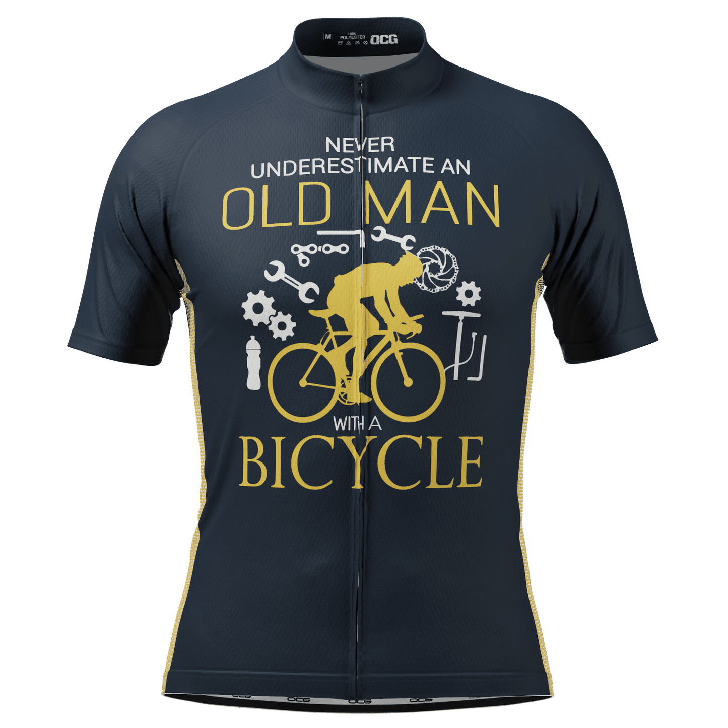 Men's Never Underestimate an Old Man Short Sleeve Cycling Jersey
