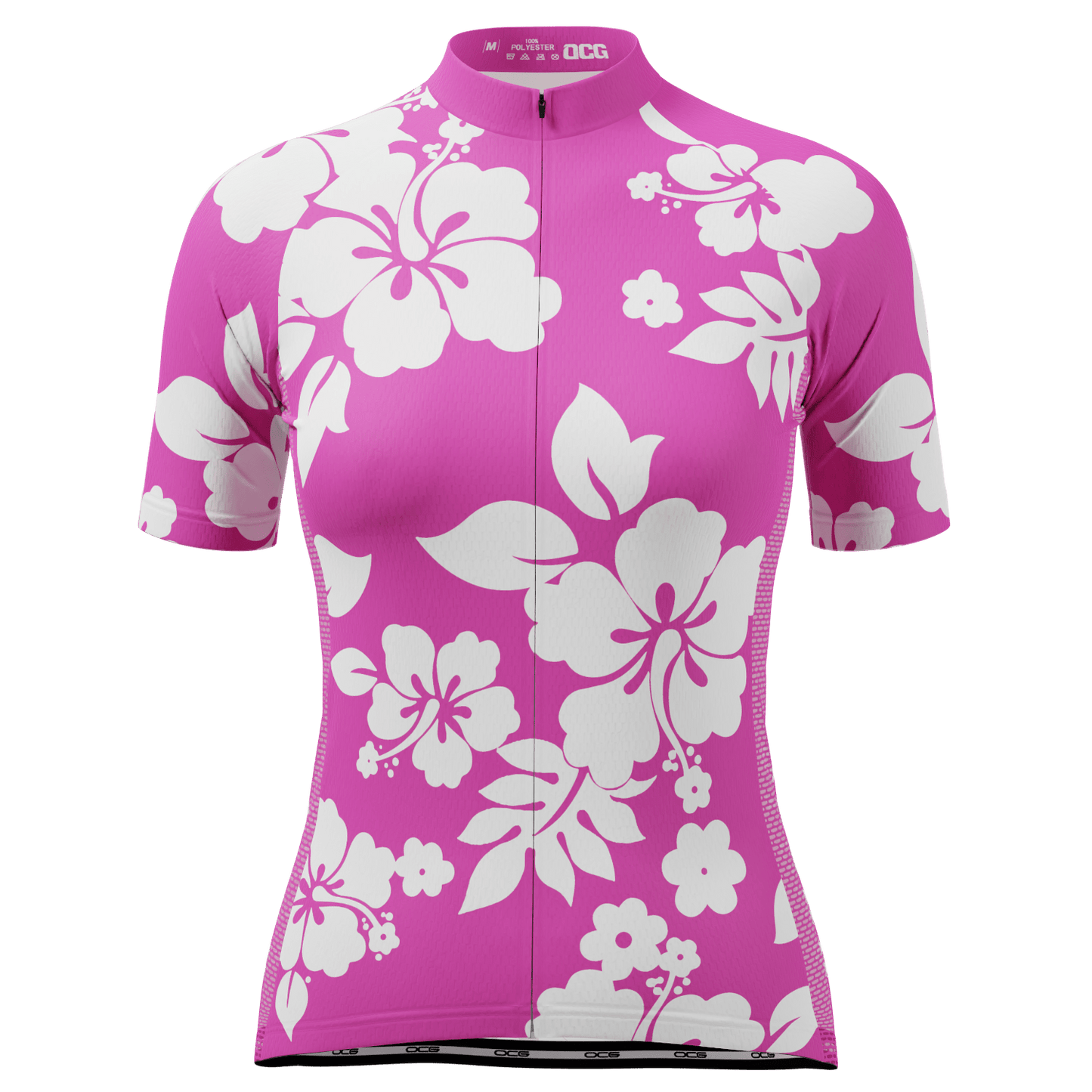 Women's Hawaiian Aloha Floral Short Sleeve Cycling Jersey