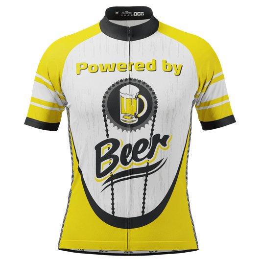Men's Powered By Beer Short Sleeve Cycling Jersey