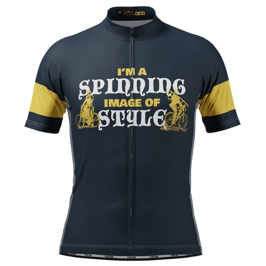 Men's I'm a Spinning Image of Style Short Sleeve Cycling Jersey