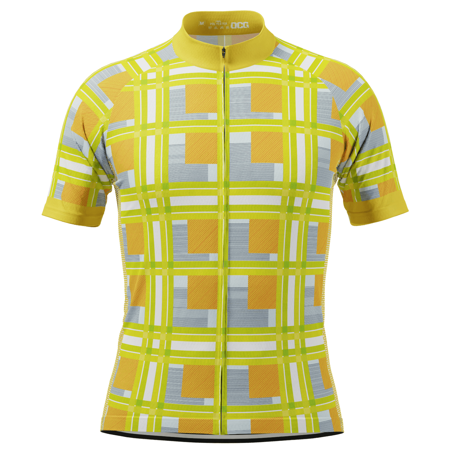 Men's Criss-Crossed Tartan Short Sleeve Cycling Jersey