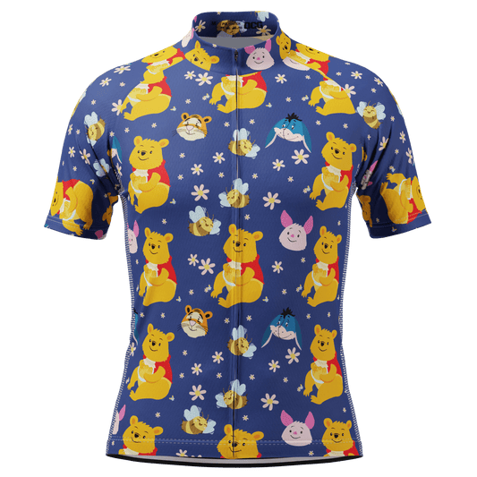 Men's Winnie The Pooh & Bees Short Sleeve Cycling Jersey