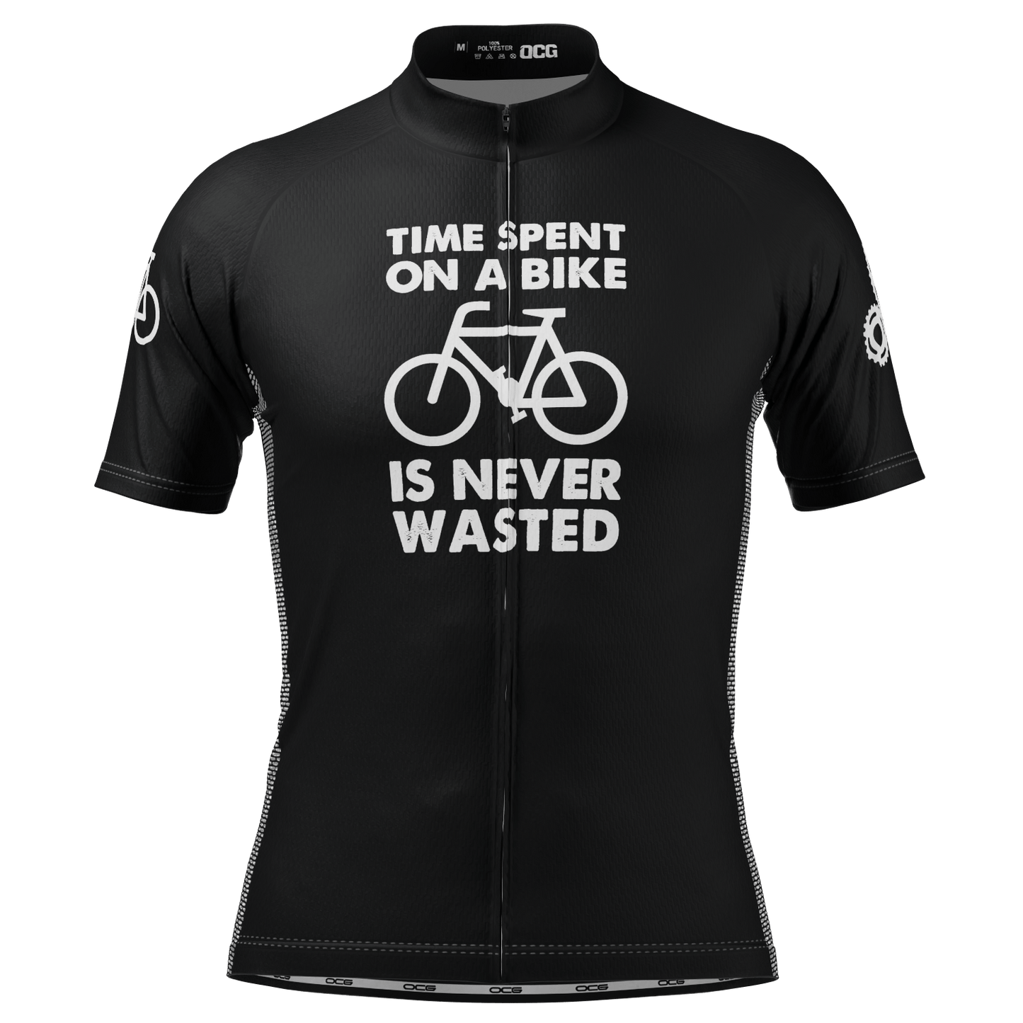 Men's Time Spent on a Bike is Never Wasted Short Sleeve Cycling Jersey