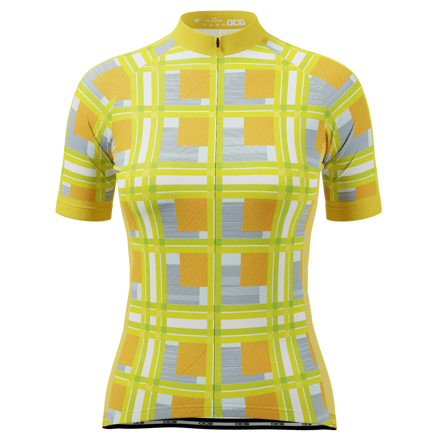 Women's Criss-Crossed Tartan Short Sleeve Cycling Jersey