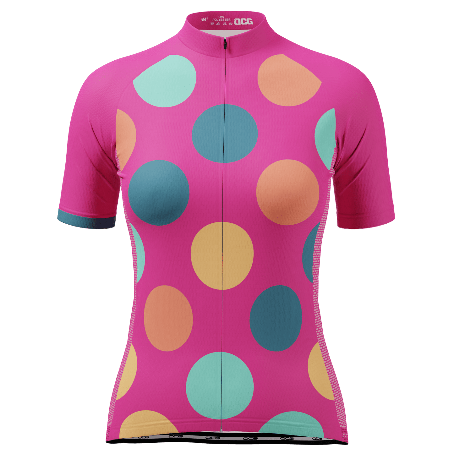 Women's High Viz Bold Polka Dot Short Sleeve Cycling Jersey