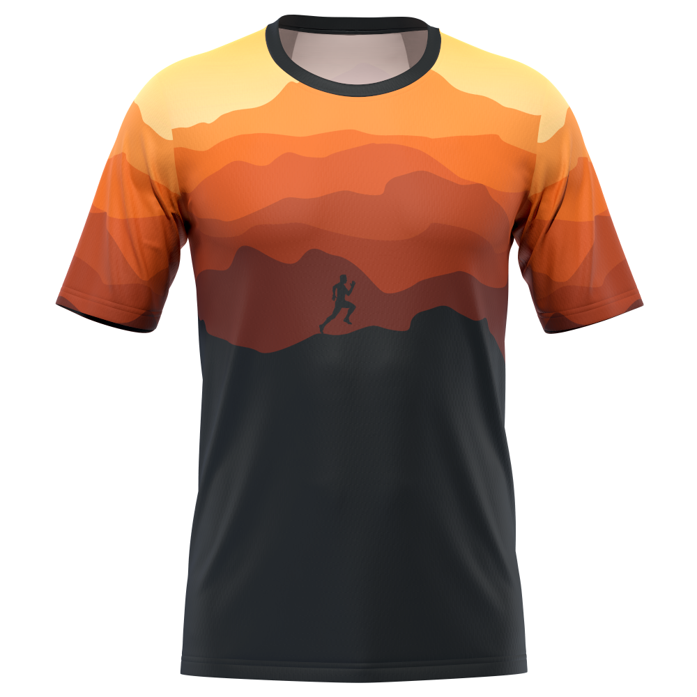 Men's Ride Free Sunset Short Sleeve Running Shirt