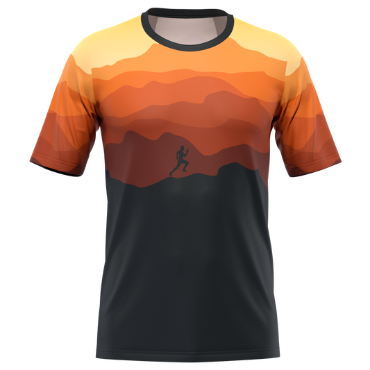 Men's Ride Free Sunset Short Sleeve Running Shirt