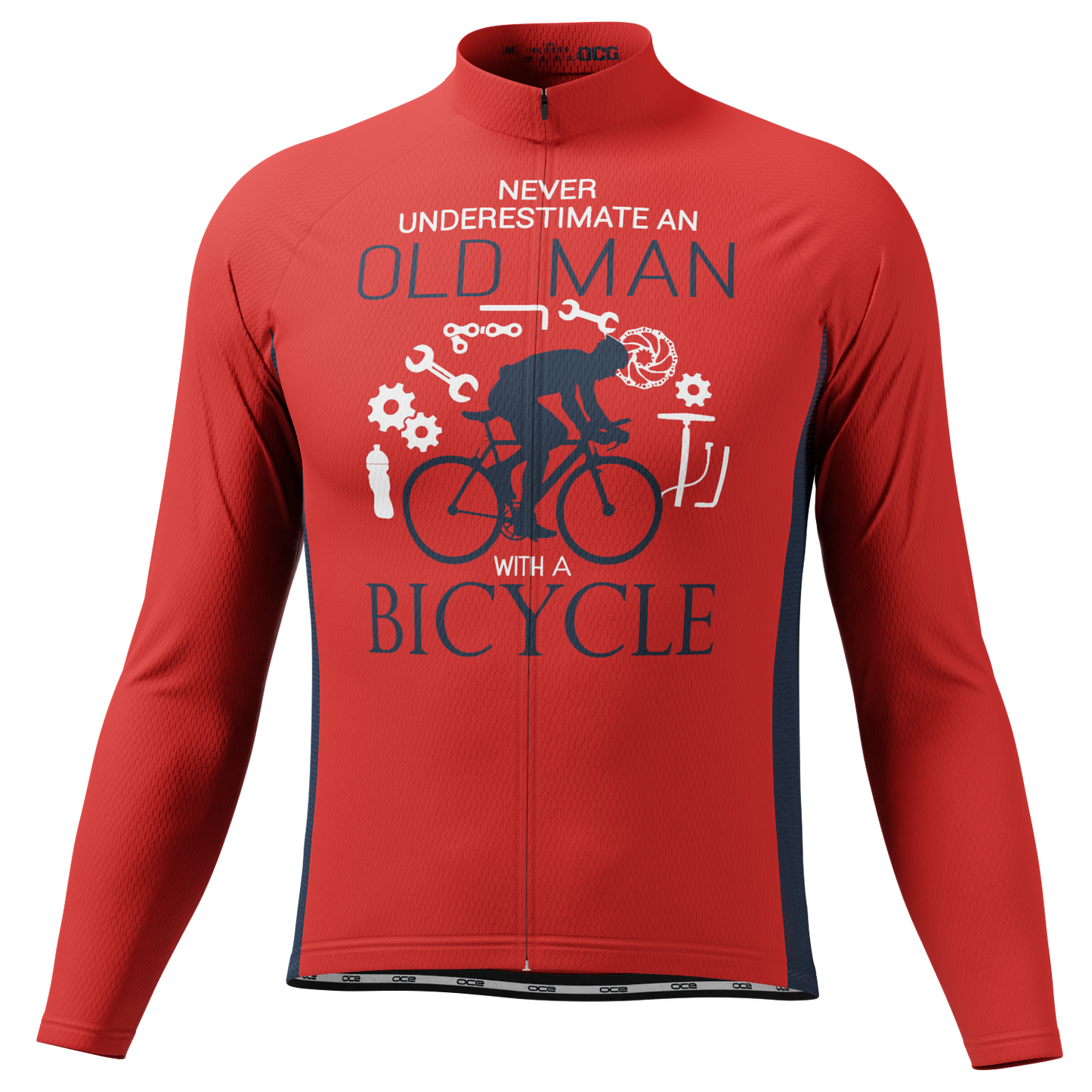 Men's Never Underestimate an Old Man Long Sleeve Cycling Jersey