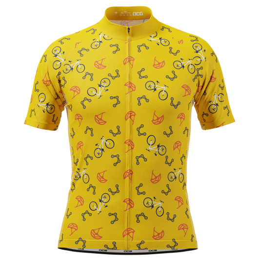 Men's Custom Bike & Helmets Design Personalized Short Sleeve Cycling Jersey