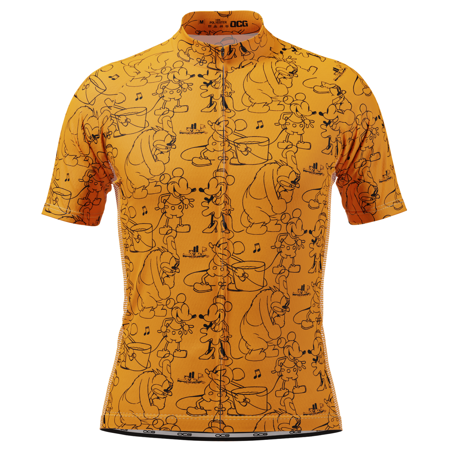 Men's Steamboat Willie Sketches Short Sleeve Cycling Jersey