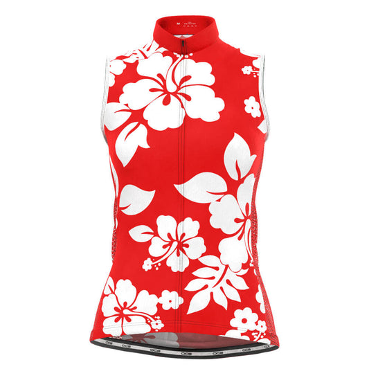 Women's Hawaiian Aloha Floral Sleeveless Tech Cycling Jersey
