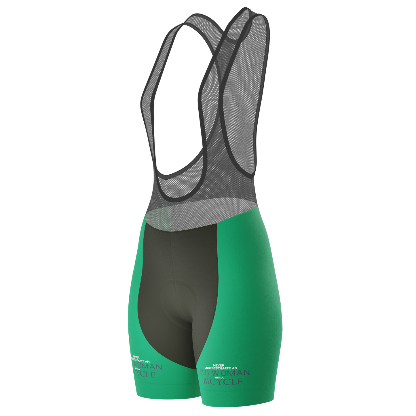 Women's Never Underestimate an Old Woman Gel Padded Cycling Bib