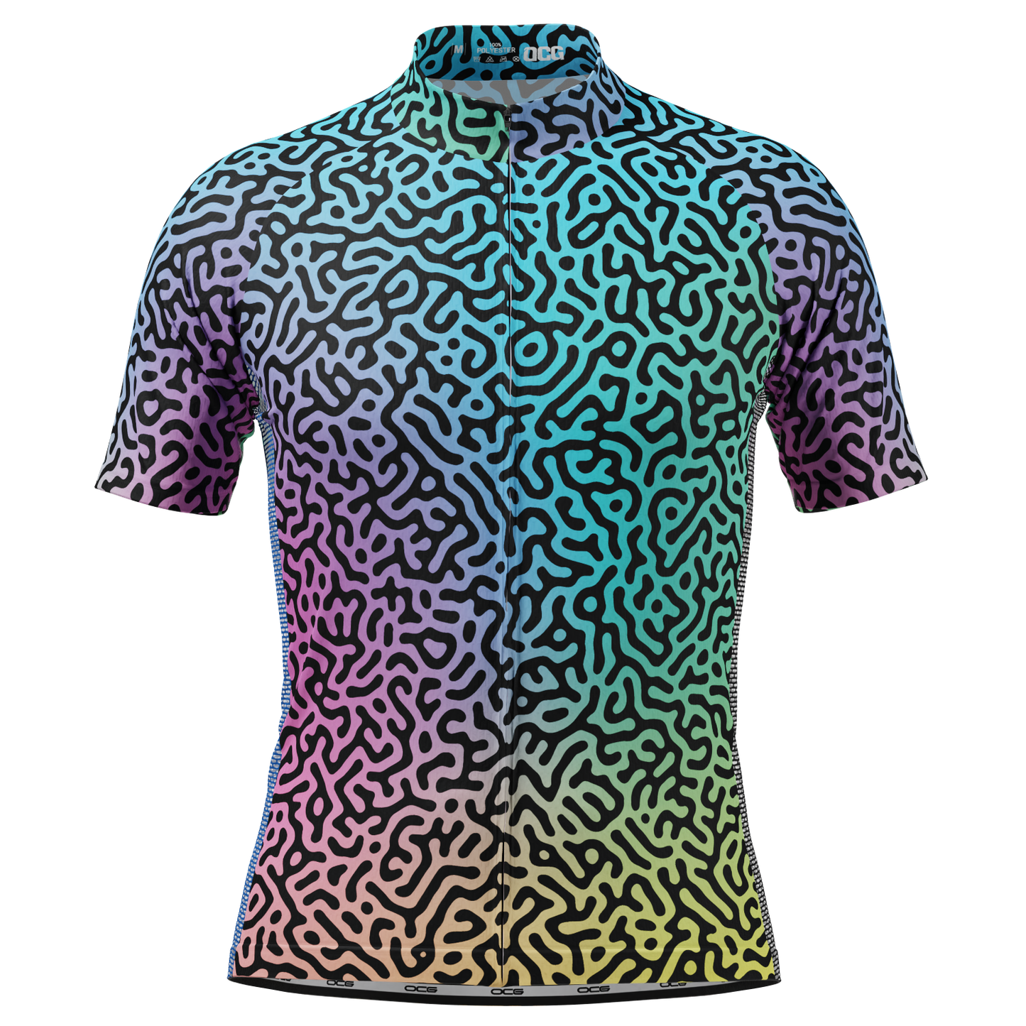 Men's Holographic Organic Lines Short Sleeve Cycling Jersey