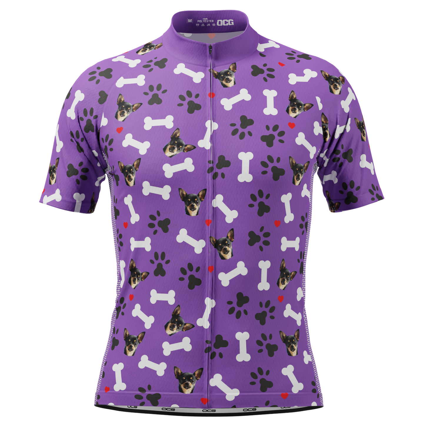 Men's Custom Pet Bones Design Personalized Short-Sleeve Cycling Jersey