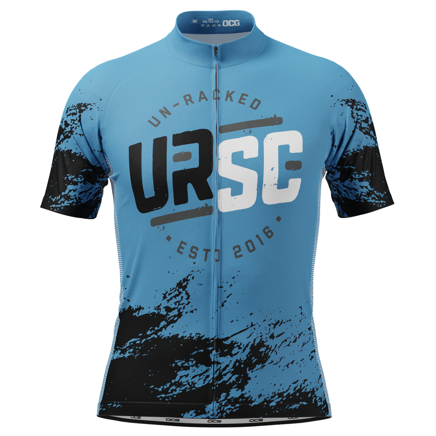Men's URSC Blue & Black Short Sleeve Cycling Jersey