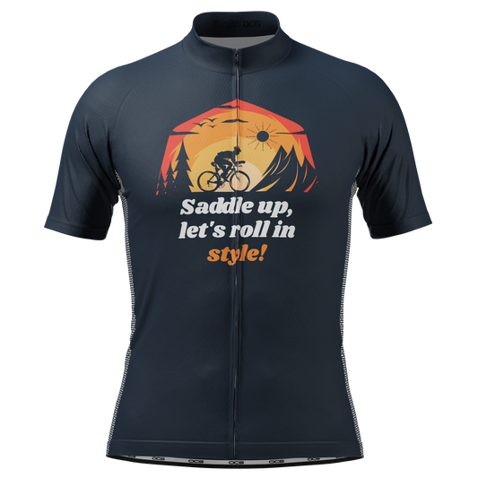 Men's Saddle Up, Let's Roll In Style! Short Sleeve Cycling Jersey