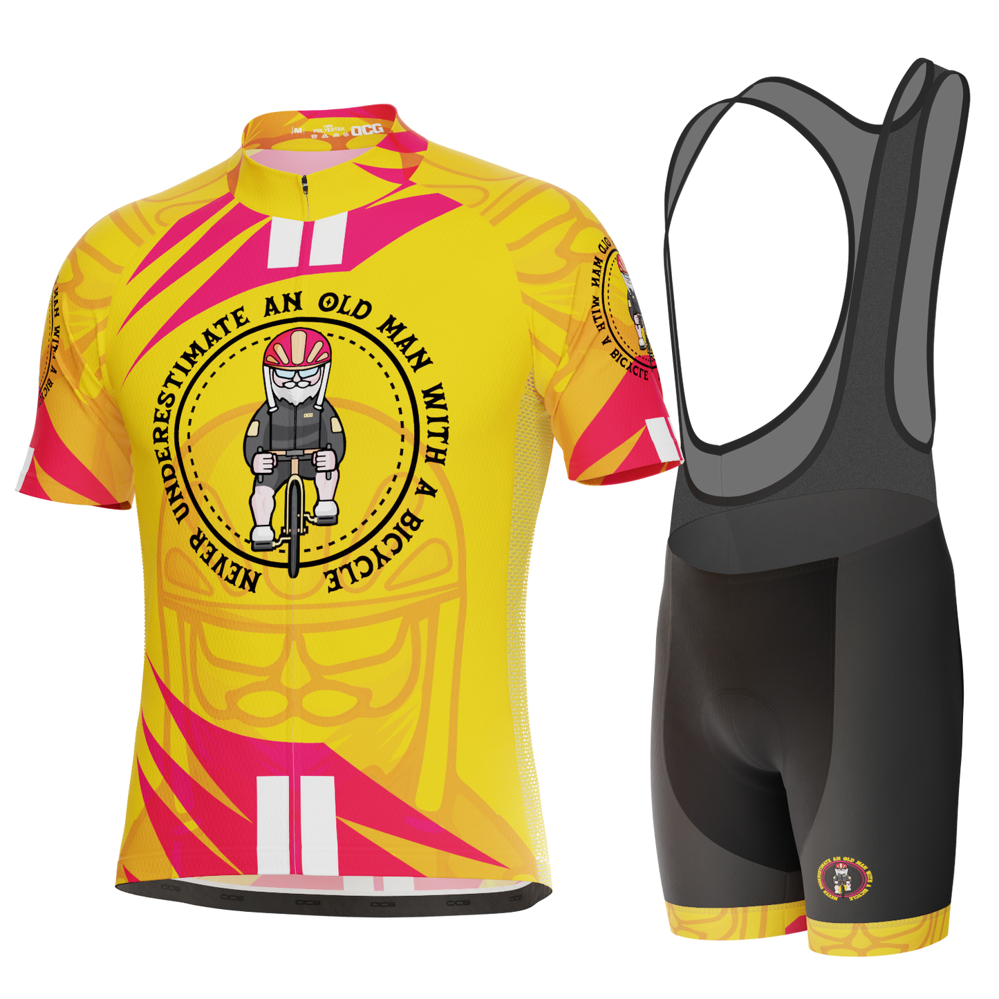 Men's Never Underestimate an Old Man 2 Piece Cycling Kit