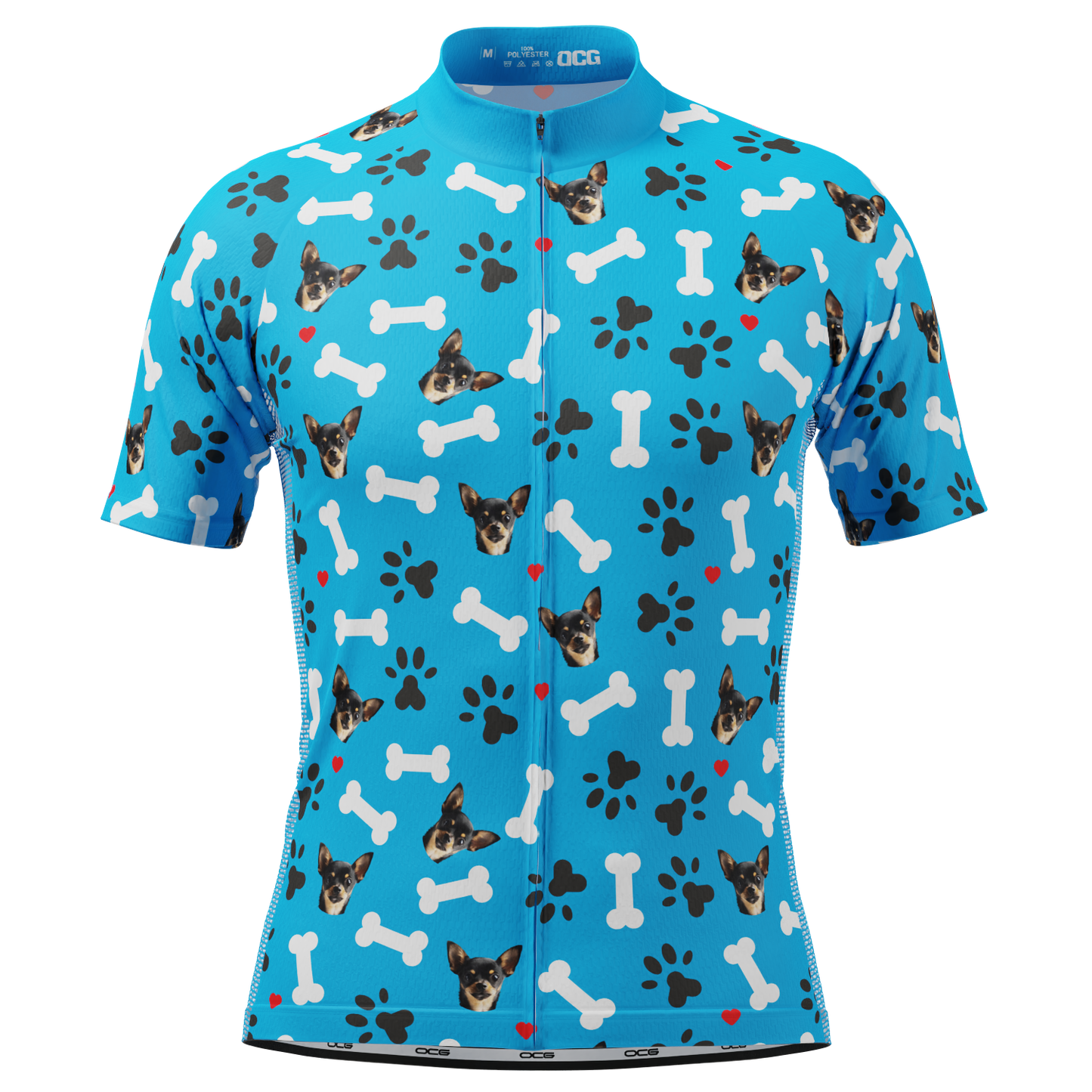 Men's Custom Pet Bones Design Personalized Short-Sleeve Cycling Jersey