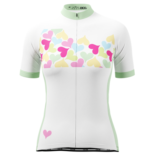 Women's Love Hearts Short Sleeve Cycling Jersey