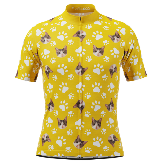 Men's Custom Pet Paws Design Personalized Short-Sleeve Cycling Jersey