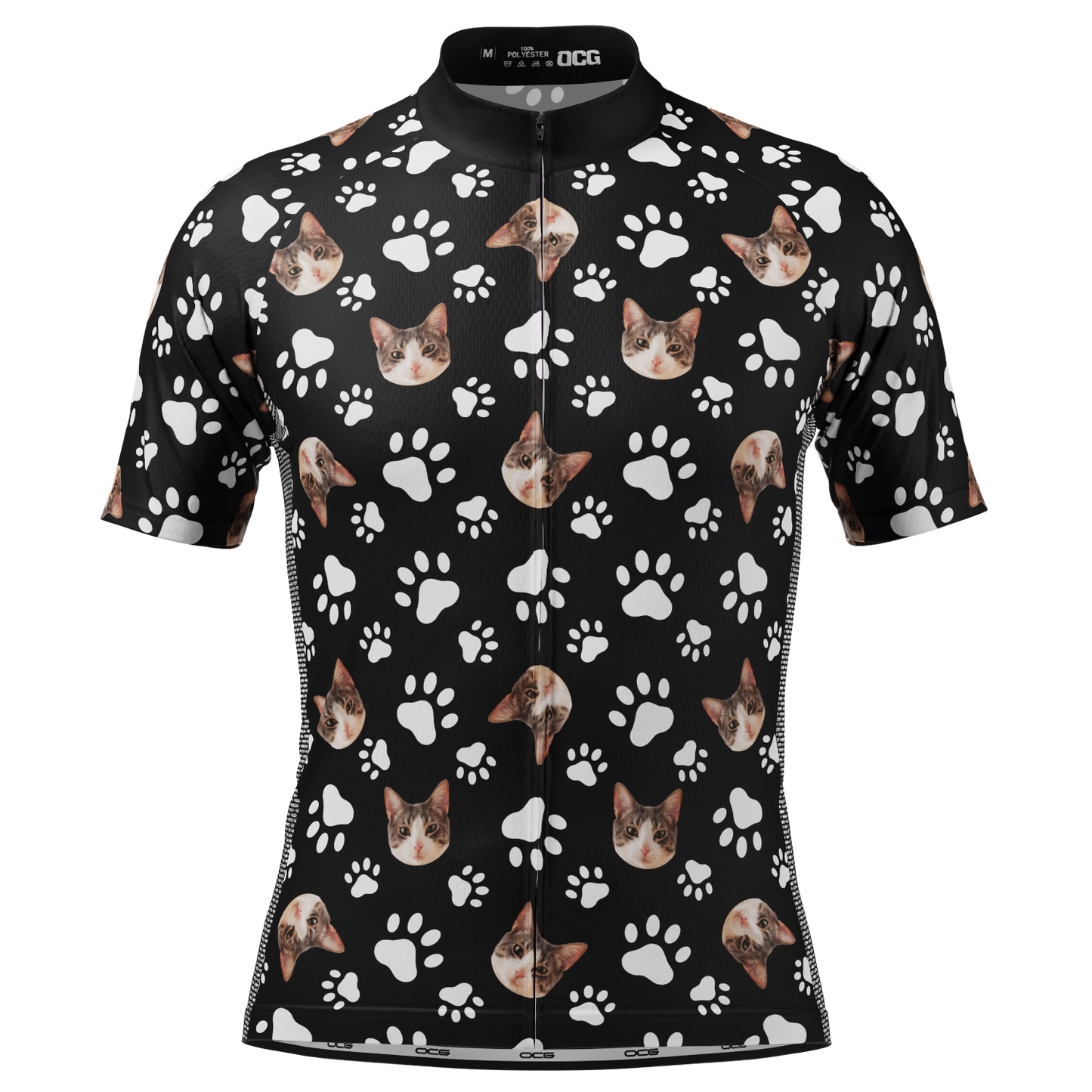 Men's Custom Pet Paws Design Personalized Short-Sleeve Cycling Jersey
