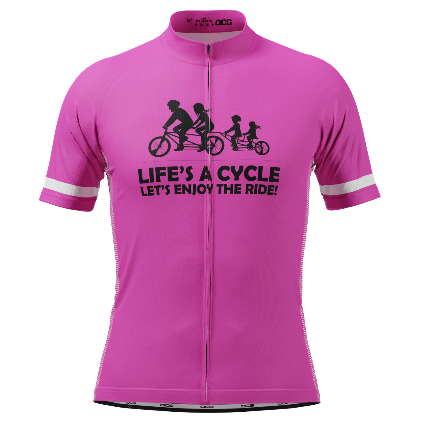 Men's Life's a Cycle, Let's Enjoy The Ride! Short Sleeve Cycling Jersey