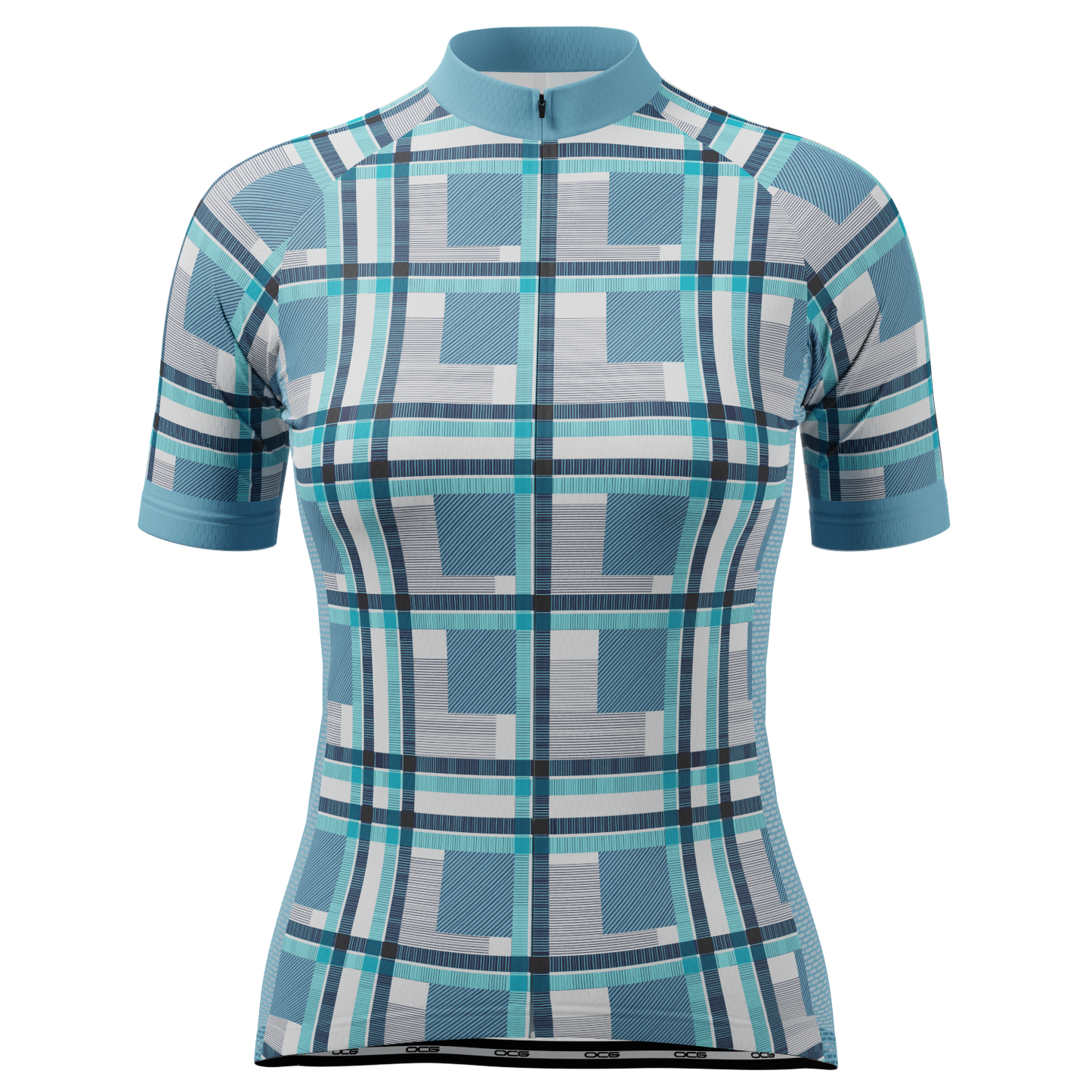 Women's Criss-Crossed Tartan Short Sleeve Cycling Jersey