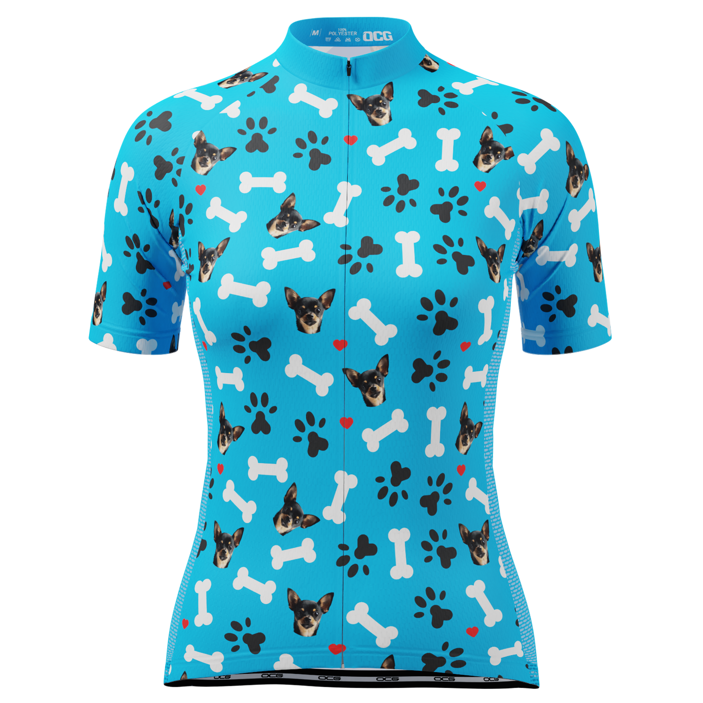 Women's Custom Pet Bones Design Personalized Short Sleeve Cycling Jersey