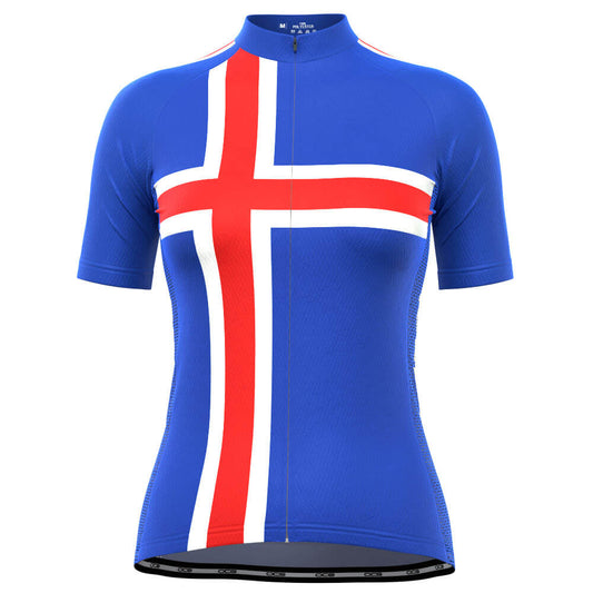 Women's Iceland Viking National Flag Short Sleeve Cycling Jersey
