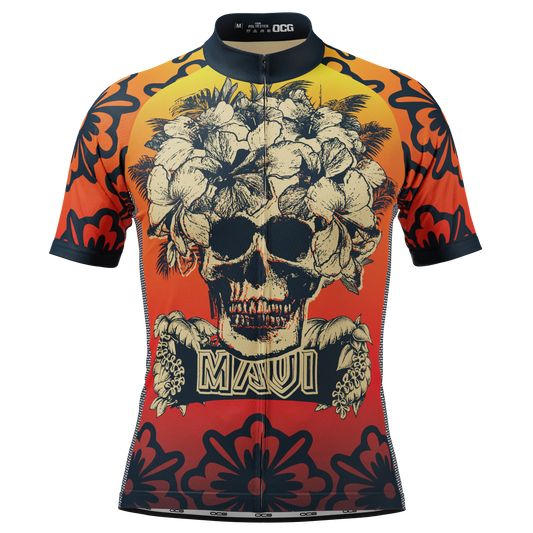 Men's Maui Skull Short Sleeve Cycling Jersey
