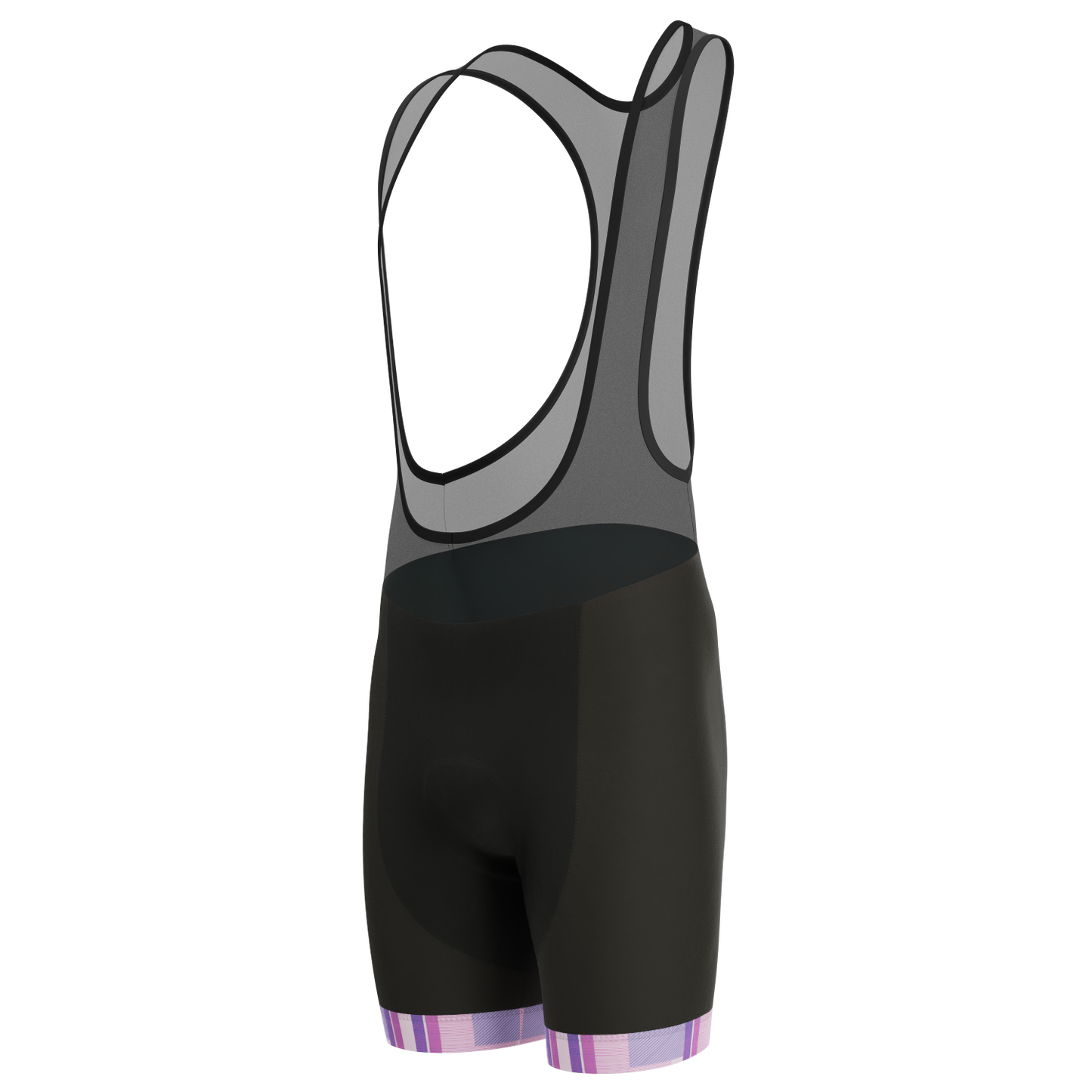 Men's Criss-Crossed Tartan Gel Padded Cycling Bib
