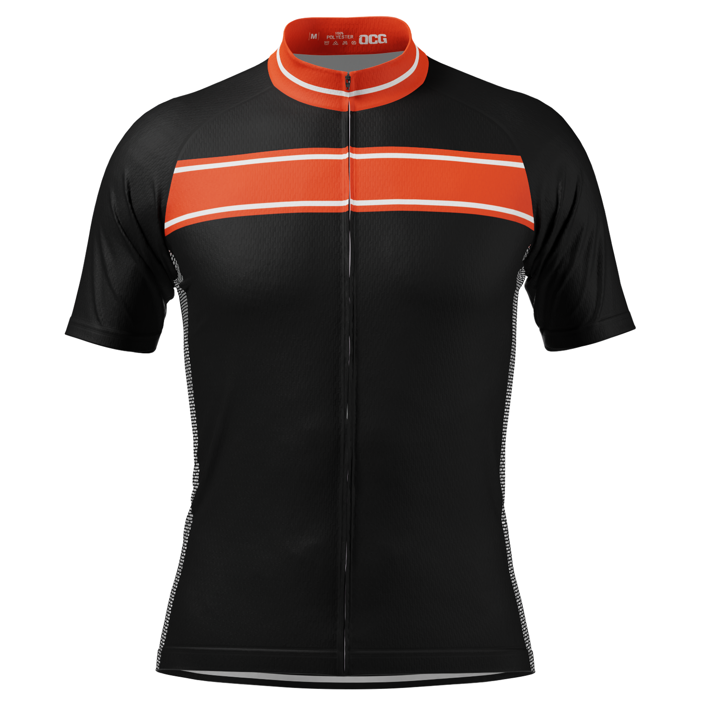 Men's Red & Black Strip Short Sleeve Cycling Jersey
