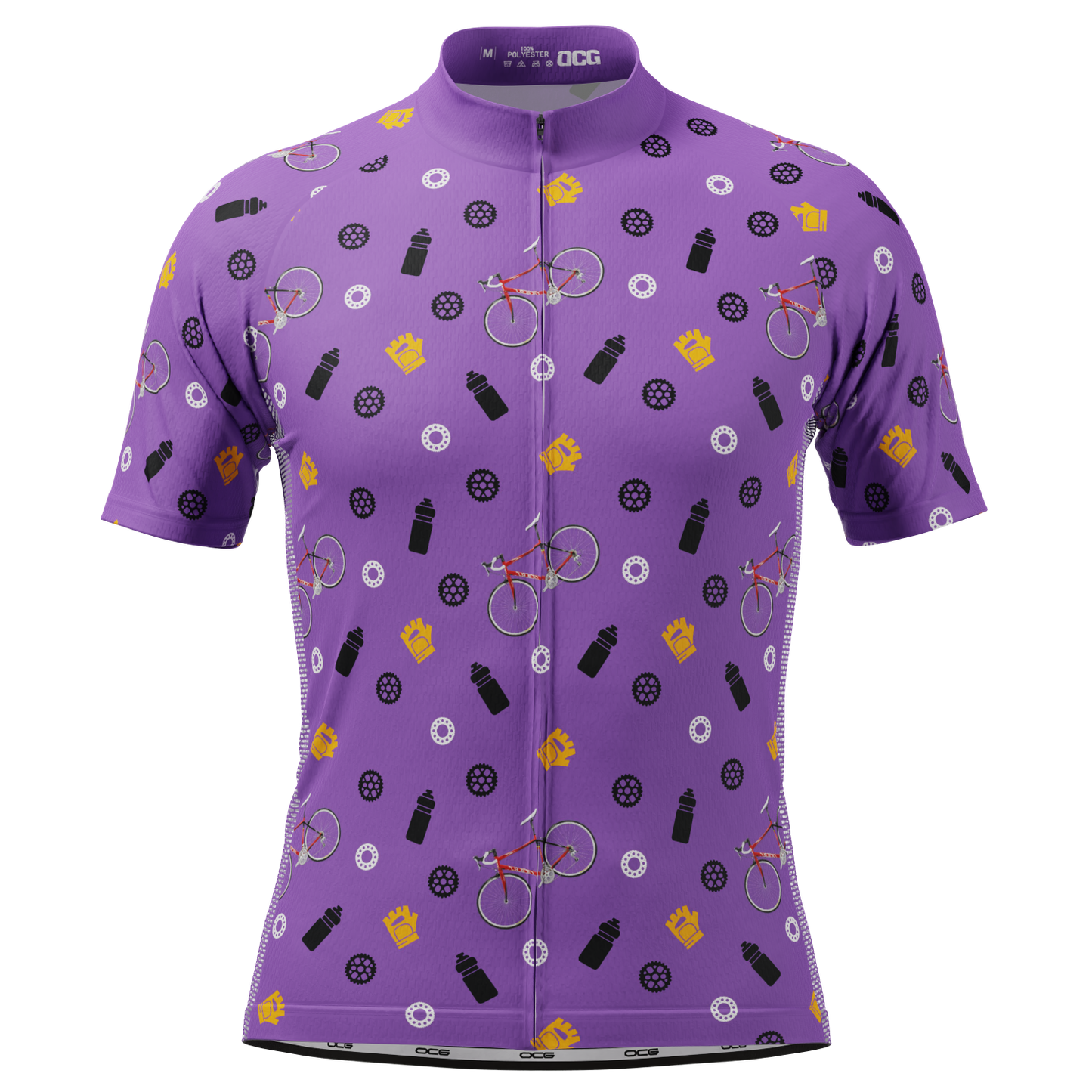 Men's Custom Bike & Gears Design Personalized Short Sleeve Cycling Jersey