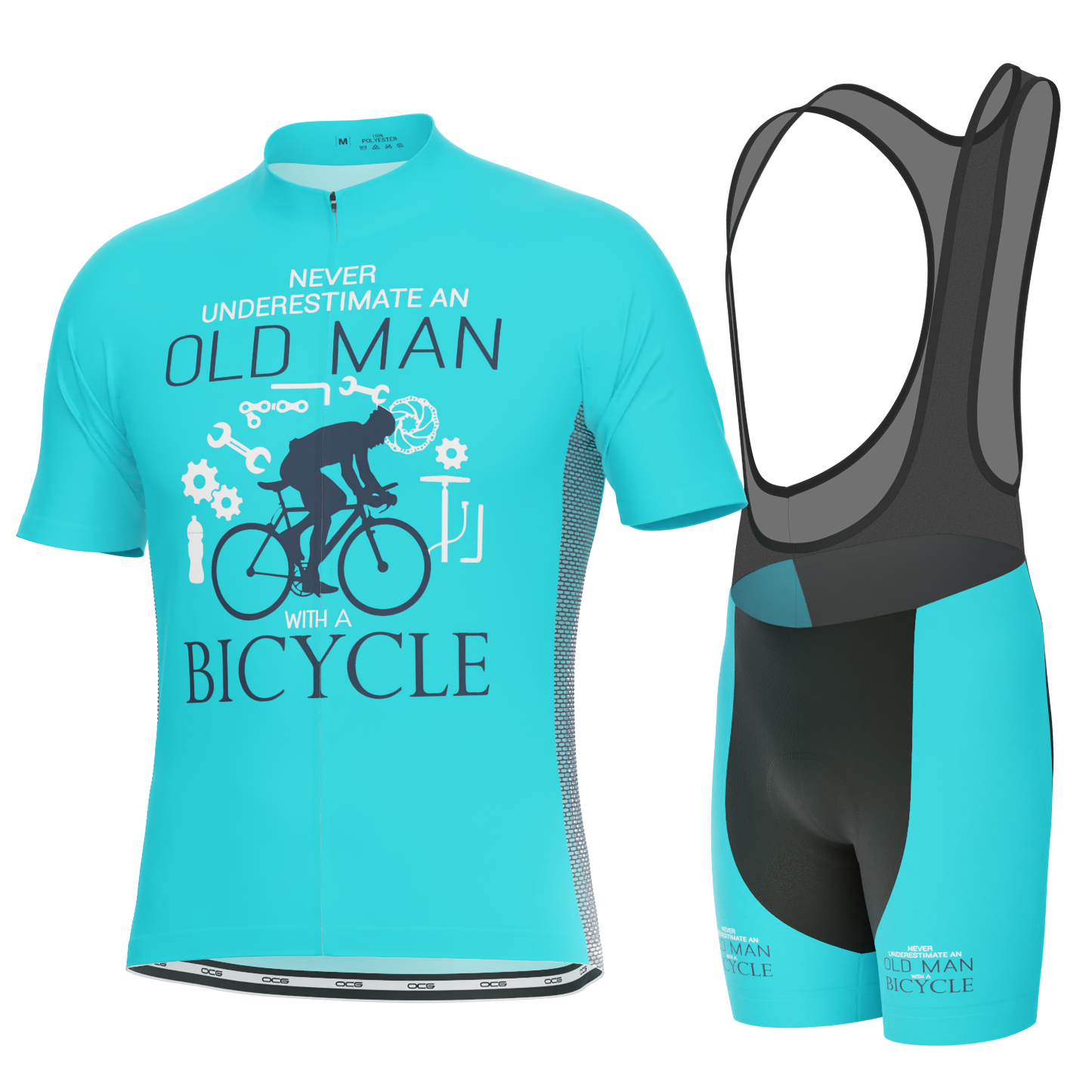 Men's Never Underestimate an Old Man 2 Piece Cycling Kit