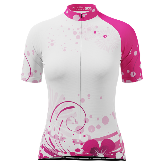 Women's Floral Swirl Short Sleeve Cycling Jersey