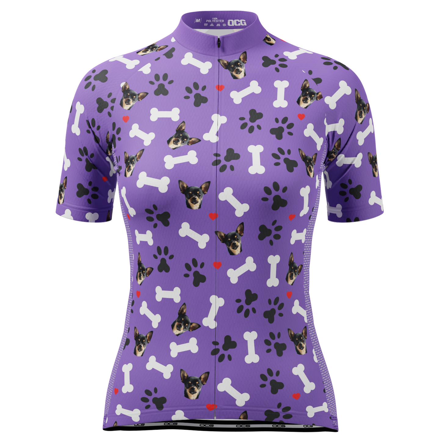 Women's Custom Pet Bones Design Personalized Short Sleeve Cycling Jersey