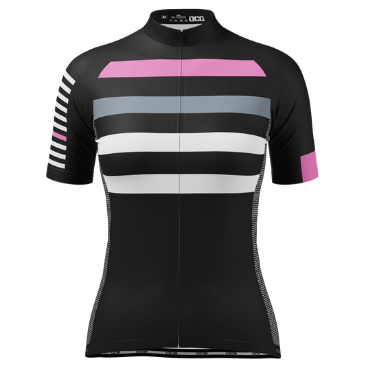 Women's Four Stripes Short Sleeve Cycling Jersey