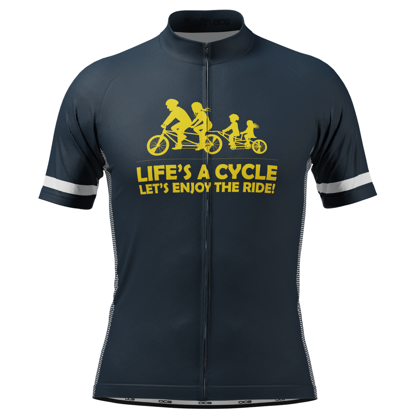 Men's Life's a Cycle, Let's Enjoy The Ride! Short Sleeve Cycling Jersey