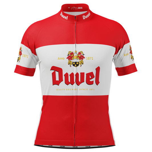 Men's Duvel Red Retro Short Sleeve Cycling Jersey