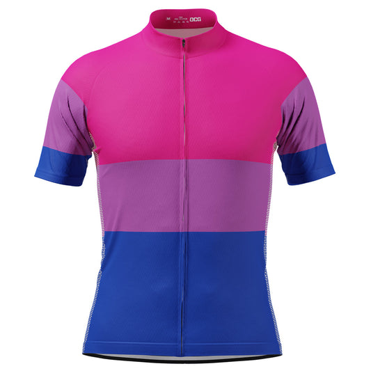 Men's LGBT Bisexual Pride Short Sleeve Cycling Jersey