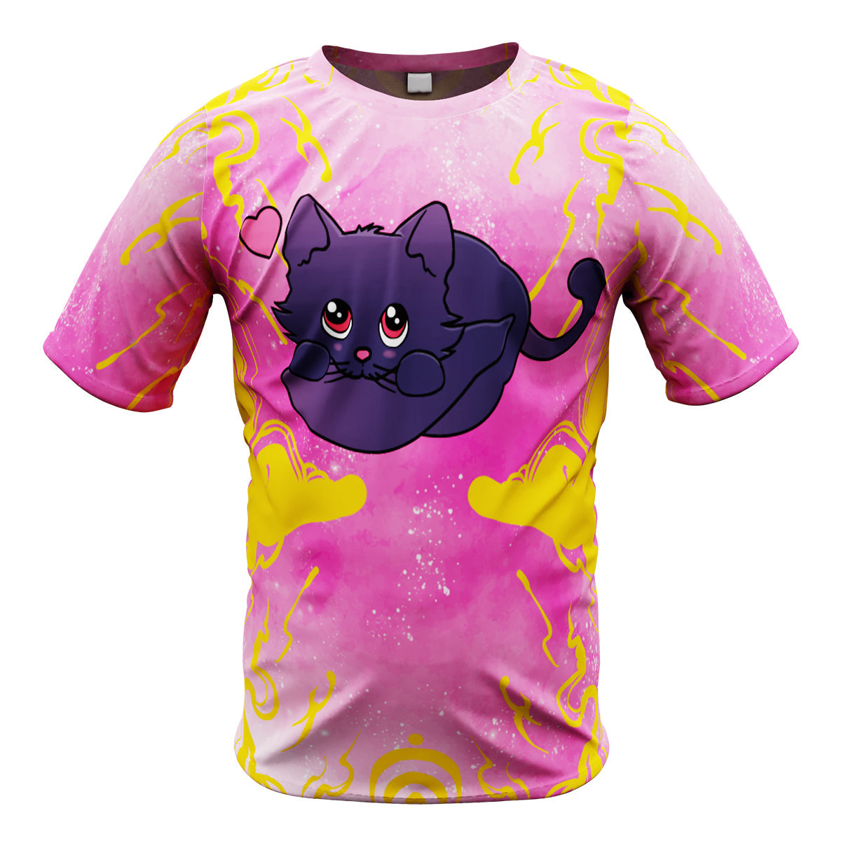Kid's Manga Kitten Short Sleeve Running Shirt