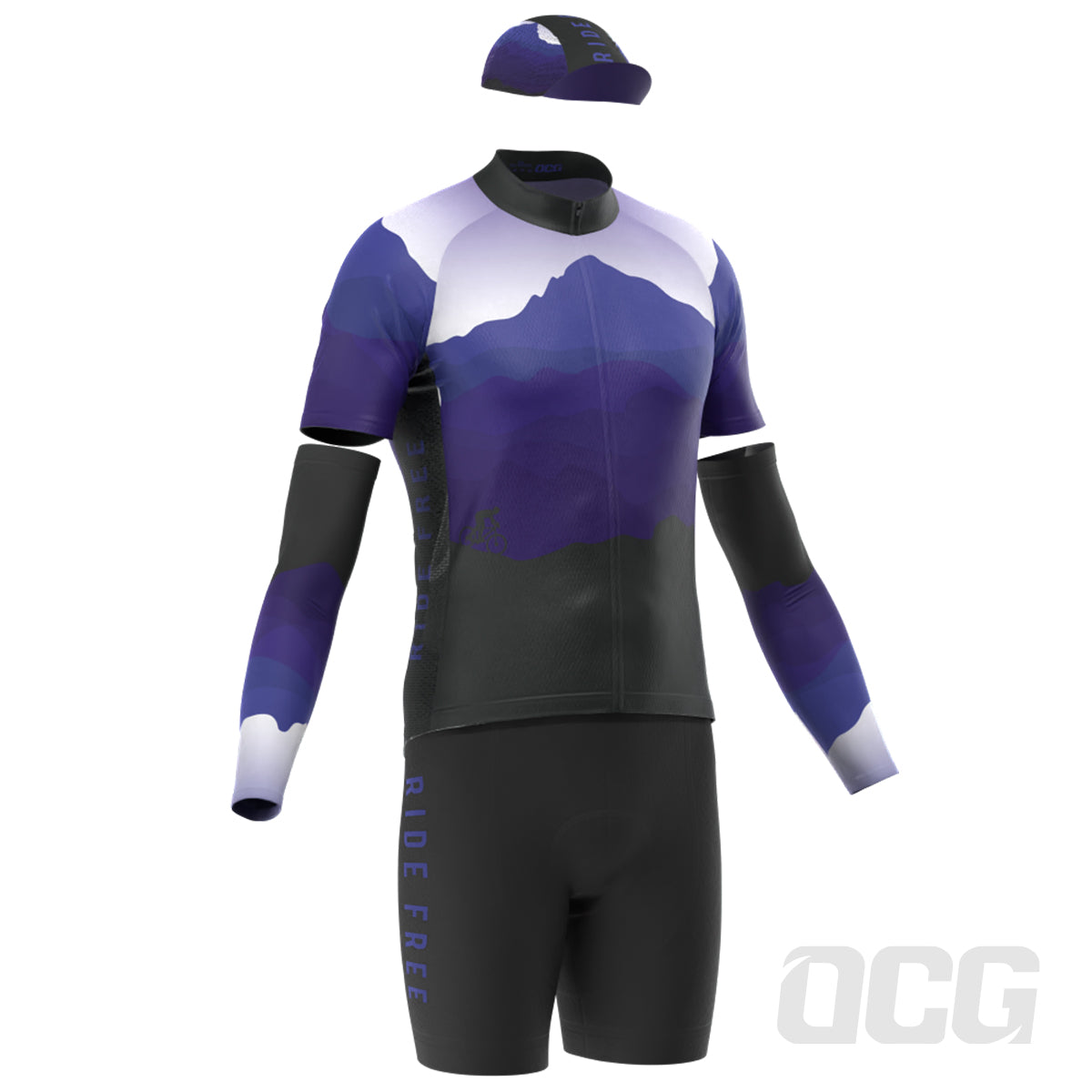 Men's Ride Free Sunset 4 Piece Cycling Kit