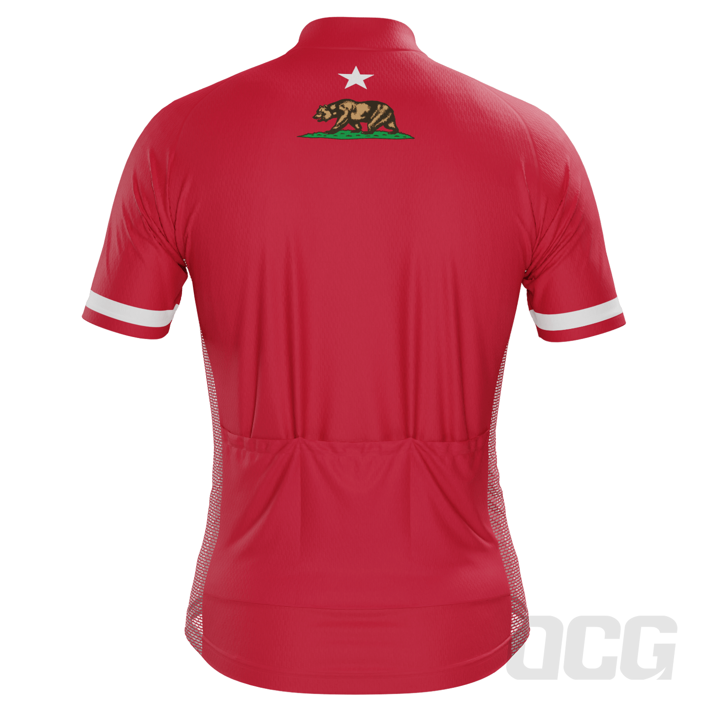 Men's California Republic Series 1 (Red) Short Sleeve Cycling Jersey