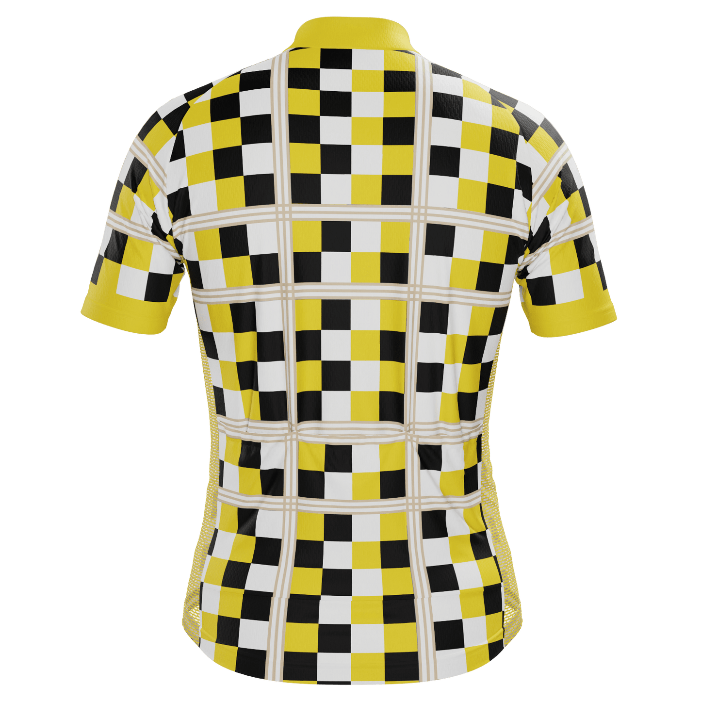 Men's Checkered Plaid Short Sleeve Cycling Jersey