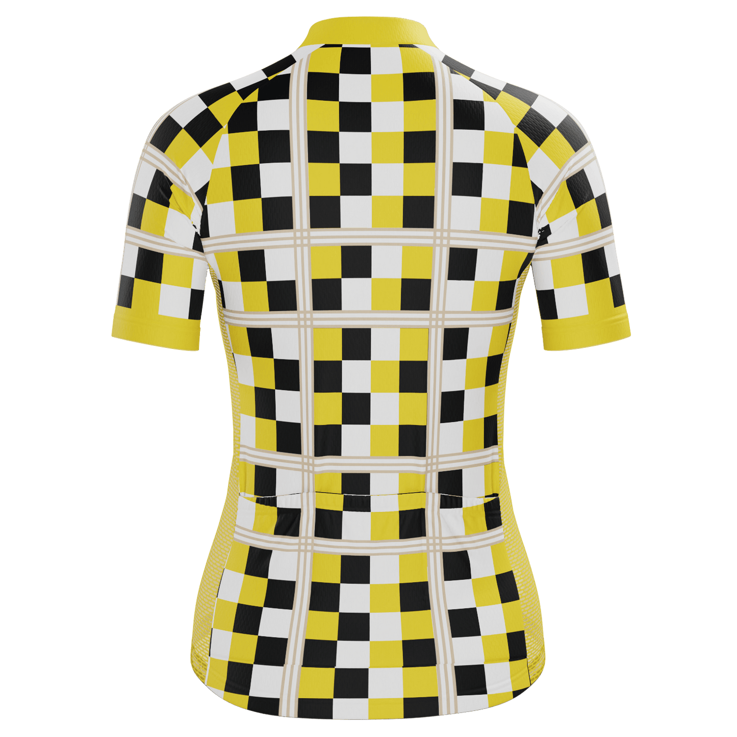 Women's Checkered Plaid Short Sleeve Cycling Jersey