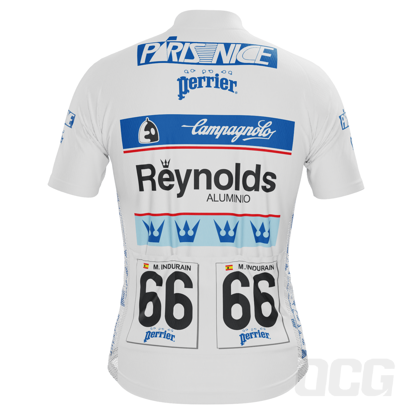 Men's Retro 1989 Miguel Indurain Paris Nice Leaders Short Sleeve Cycling Jersey