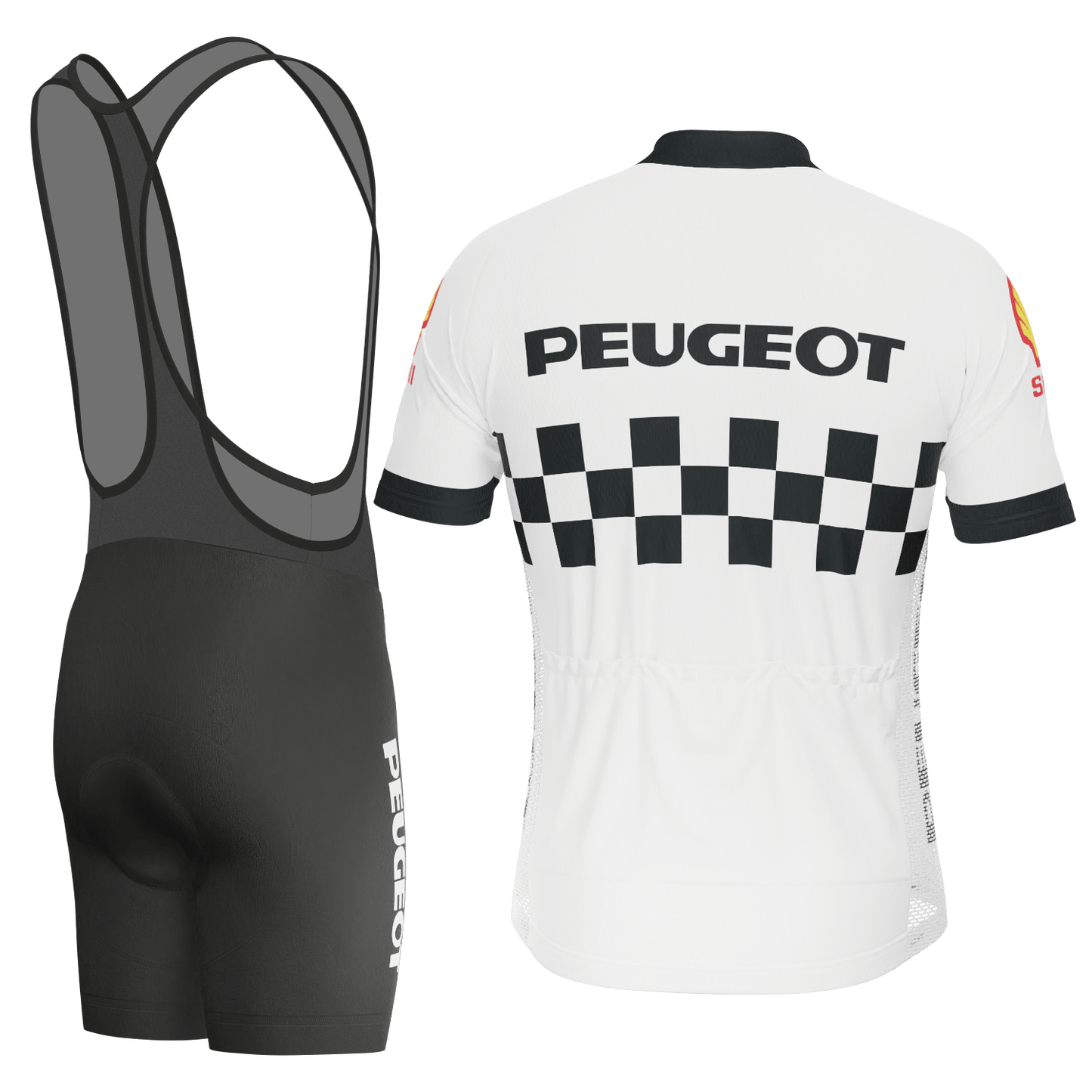 Men's Peugeot Shell Retro 1983 Short Sleeve 2 Piece Cycling Kit