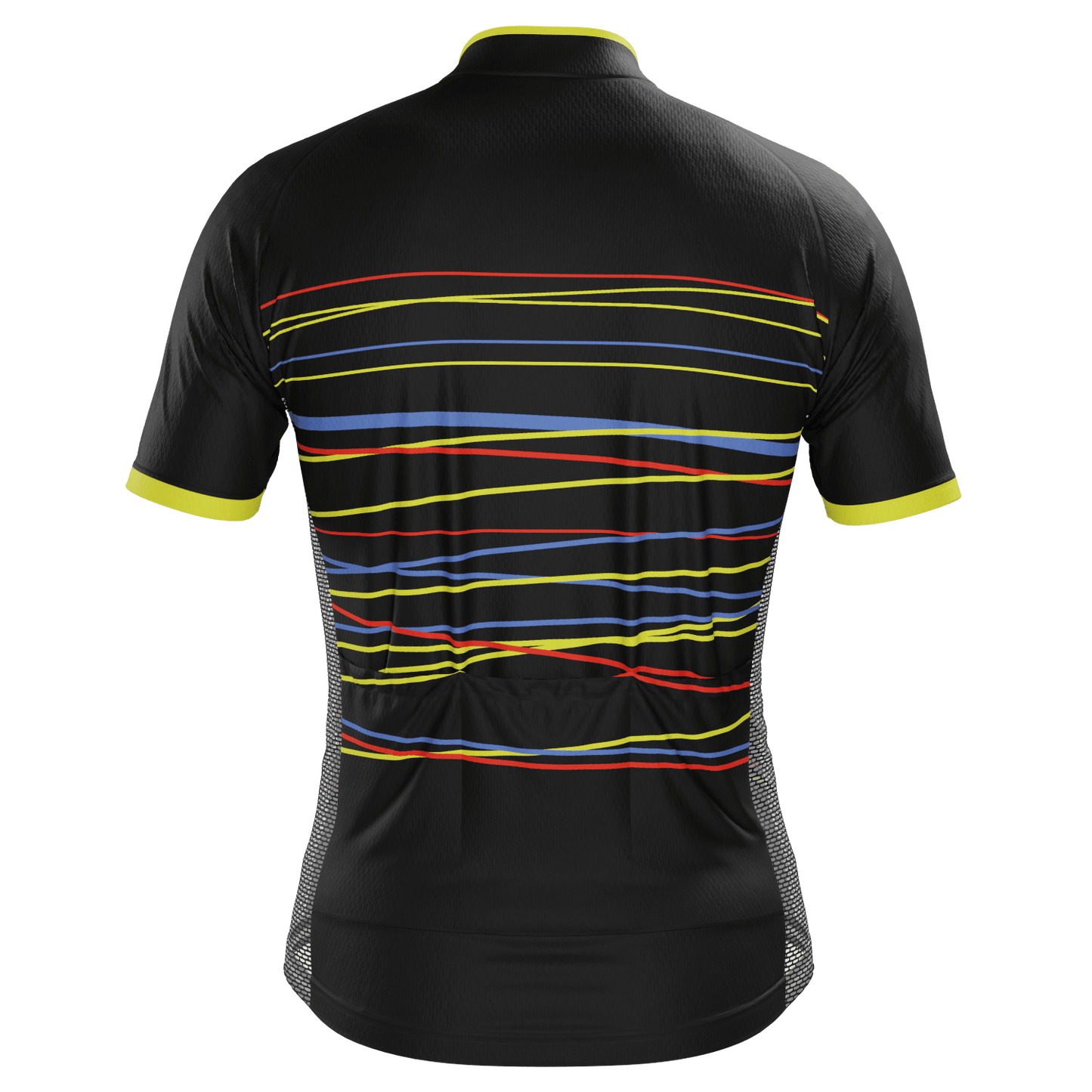 Men's Zigzag Color Lines Short Sleeve Cycling Jersey